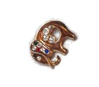 Elephant Brooch Rhinestones Pin Goldtone Unique Artistic Style