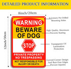 3 Pack Beware Of Dog Sign 8x12 Inches  Reflective Film  Anti-rust Aluminum Metal