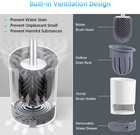 Toilet Bowl Brush And Caddy Holder Set For Bathroom Soft Bristle Silicone Plunge