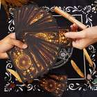 78 Tarot Cards With Guide Book  Black Tarot Deck Gift Set With Tarot Cloth  Chak
