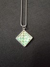 Brand New Handmade Snake Shed Skin Jewelry Green Necklaces Diamond Sliver Chain