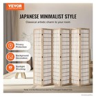 6 Panel Room Divider 95 Inch Wood Folding Privacy Screen Japanese Style Indoor