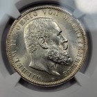 1914 Germany Silver 3 Marks Ngc Ms63 Wurttemberg High Grade Nice  v908