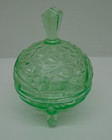 Vintage Uranium Dressing Table 3 Piece Set   Candle Holder