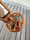 2-wheel Triangular Stained Glass Copper Kaleidoscope Handmade Free Shipping
