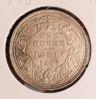 India 1862 Silver Rupee Bombay Mint 1 Dot On Top 1 0