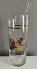Vtg Gamebird Pheasant Cocktail Martini Pitcher Pinched Spout Swizzle Stirrer Mcm