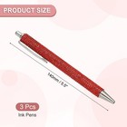 Rhinestone Metal Ballpoint Pen  3pcs Crystal Diamond Pens Sparkly   Red