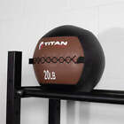 Titan Fitness 20 Lb Soft Leather Medicine Wall Ball  Color-coded Weight Ball
