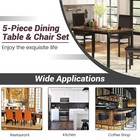 5 Piece Dining Room Table Set 4 Faux Leather Chairs Faux Marble Kitchen Table