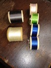 6 Vtg Ant Wooden Spools Thread Corticelli Talon Coats   Clark White Silk Lot