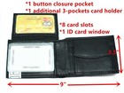 Black Men Genuine Leather Bifold Wallet Id Window Credit Card Holder Coin Pocket