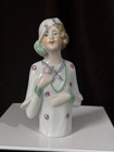 Antique German Art Deco Flapper Pin Cushion 4    Half Doll Arms Attached