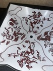 Vintage Cowboy Western Theme Ceiling Light Frosted White Glass Shade
