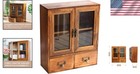 Versatile 2-drawer Wood Storage Cabinet - Wall Shelf With Glass Door - 12x14x5