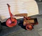 Very Rare 1930s Tricycle With Cargo Cart wagon Built On  