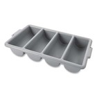 Cutlery Bin  4 Compartments  Plastic  Gray