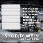 Auto Mechanic Shop Towels 50 Pack Bulk Rags 100  Cotton Commercial Grade Shop