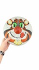 Vintage Tin Spinning Top Tiger Lithograph Large 9 5    Toy Whirligig Retro Toy