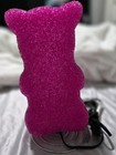 Pink Gummy Bear Night Light Desk Lamp On Silver Swirl Base 9 1 2  Plastic
