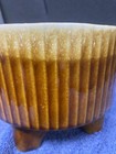 Vintage Cookson Pottery Cp-1444 Usa  Footed Brown tan Ceramic Planter  free Ship