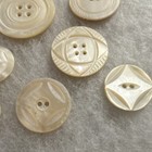 Vintage Mother Of Pearl Etched Sewing Buttons Lot Ivory White 1-10 Crafts