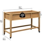 Raised Garden Bed 47x18x31in Elevated Planter Box Stand With Lockable Wheels