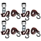 4 Pack Ratchet Tie Down Cargo Straps 1 In  X 12 Ft Heavy Duty 500 Lbs S Hook Usa