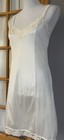 Vtg 70s Deena Lingerie Slip Dress Sz 34 Ivory Floral Lace Trim Usa Made Romantic