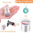 22 Gauge Jewelry Wire  Anezus Craft Wire Tarnish Resistant 147 Feet  Silver