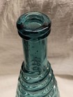 Gorgeous Deep Teal Late 1800s Swirled Beehive Pepper Sauce Bottle Large
