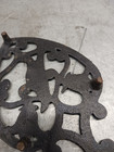 Vintage Cast Iron Heart Shaped Trivet Hot Plate W Sparrow  10-12  Long  48 