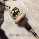 X Skull Drop Spindle Spin Top Whorl Natural Finish For Yarn Wool Roving 12  Ren