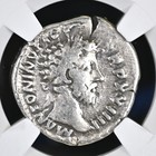 Roman Empire Marcus Aurelius Ar Silver Denarius Ad 161-180 Ngc Certified Genuine