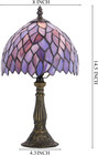Vintage Tiffany Style Stained Glass Table Lamp 14 5  Bedside Desk Accent Light