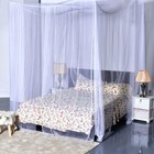 Mosquito Net 4 Corner Post Bed Canopy King Queen Size Bed Curtain White