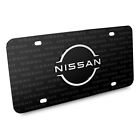 Nissan New 3d Logo On Nissan Pattern Black Aluminum License Plate