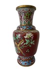 2 Vintage Chinese Cloisonn   Enamel Vases Pair Mid Century Decorative Collectible