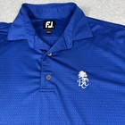 Footjoy Polo Shirt Men s Medium Briar Creek Cc Golf Performance Aop Blue