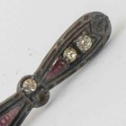 Jeweled Sterling Silver Brooch  925 Antique Art Nouveau