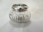 Antique Cut Crystal Powder Vanity Jar W Gorham Sterling Silver Lid