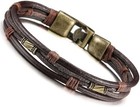 Vintage Leather Wrist Band Brown Rope Bracelet Bangle Braided For Men Women