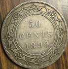 1899 Newfoundland Silver 50 Cents Coin