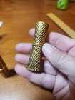 2 Vtg Revlon Brass Lipstick Cases 1 W  Geometric Design  576    1 Brushed Gold