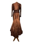 Terani Couture Brown Beaded 100  Silk Sz 14 Bolero Jacket Mother Of Bride Formal
