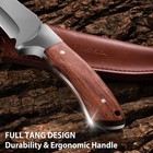 Flissa 11-5 8  Fixed Blade Full-tang Hunting Knife Stainless Steel W wood Handle