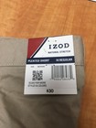 Izod Shorts Womens Size 18r Beige Casual Natural Stretch Khaki Pleated Front