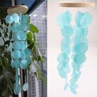 Wind Chimes Coastal Style Decor - Handcrafted Turquoise Capiz Shells Windchime