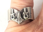 Vtg 900 Silver Egyptian Adjustable Wide Band Ring Lot   Sz 8