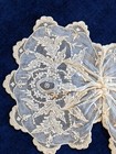 Antique French Silk Lace And Embroidered Bow Embellishment Trim